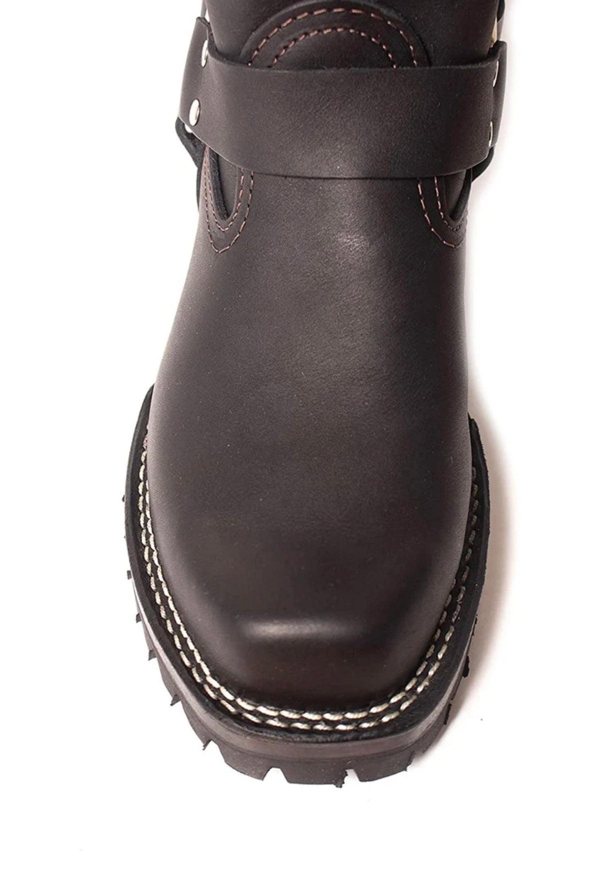 Double Strap Black Leather   Harness Ring  Boots - Goodyear Welt