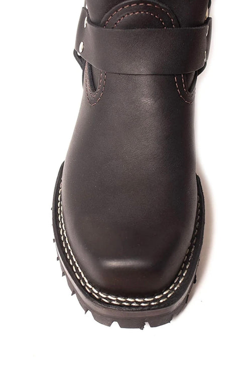 Double Strap Black Leather   Harness Ring  Boots - Goodyear Welt