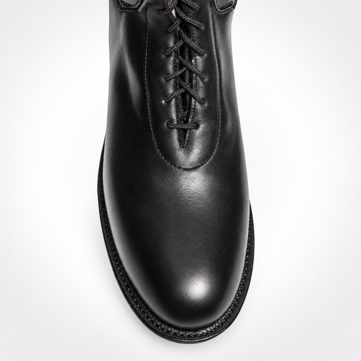 The Patrol Commander Leather Boots Lace-Up Cavalry Riding Boots - Gaiter Shaft Buckle Cuff