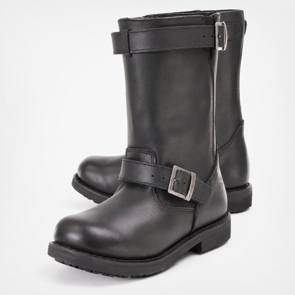 Two Buckel Black Leather Boots – Premium Handcrafted Ankle & Knee-High Boots