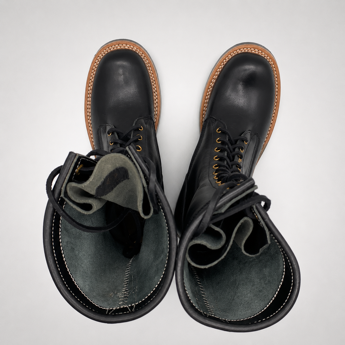 Mens Black Leather Kiltie Fringe Lace-Up Ankle Boots - Goodyear Welt Artisan Style