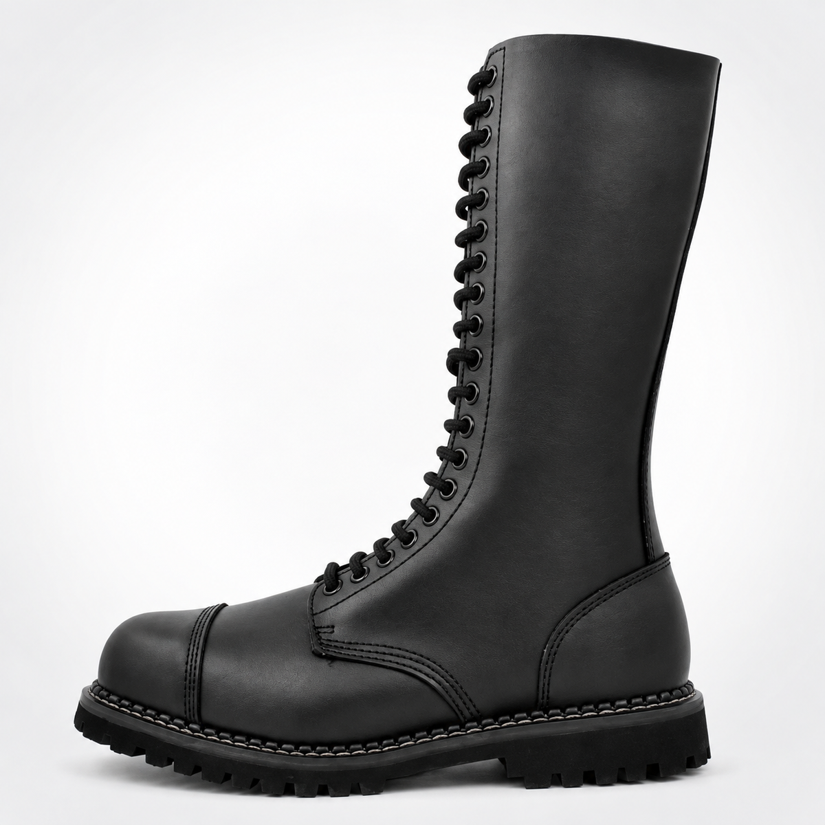 The 20 Hole Dominator Boots  Knee-High Ranger Boots - Cap Toe Goodyear Welt Lug Sole