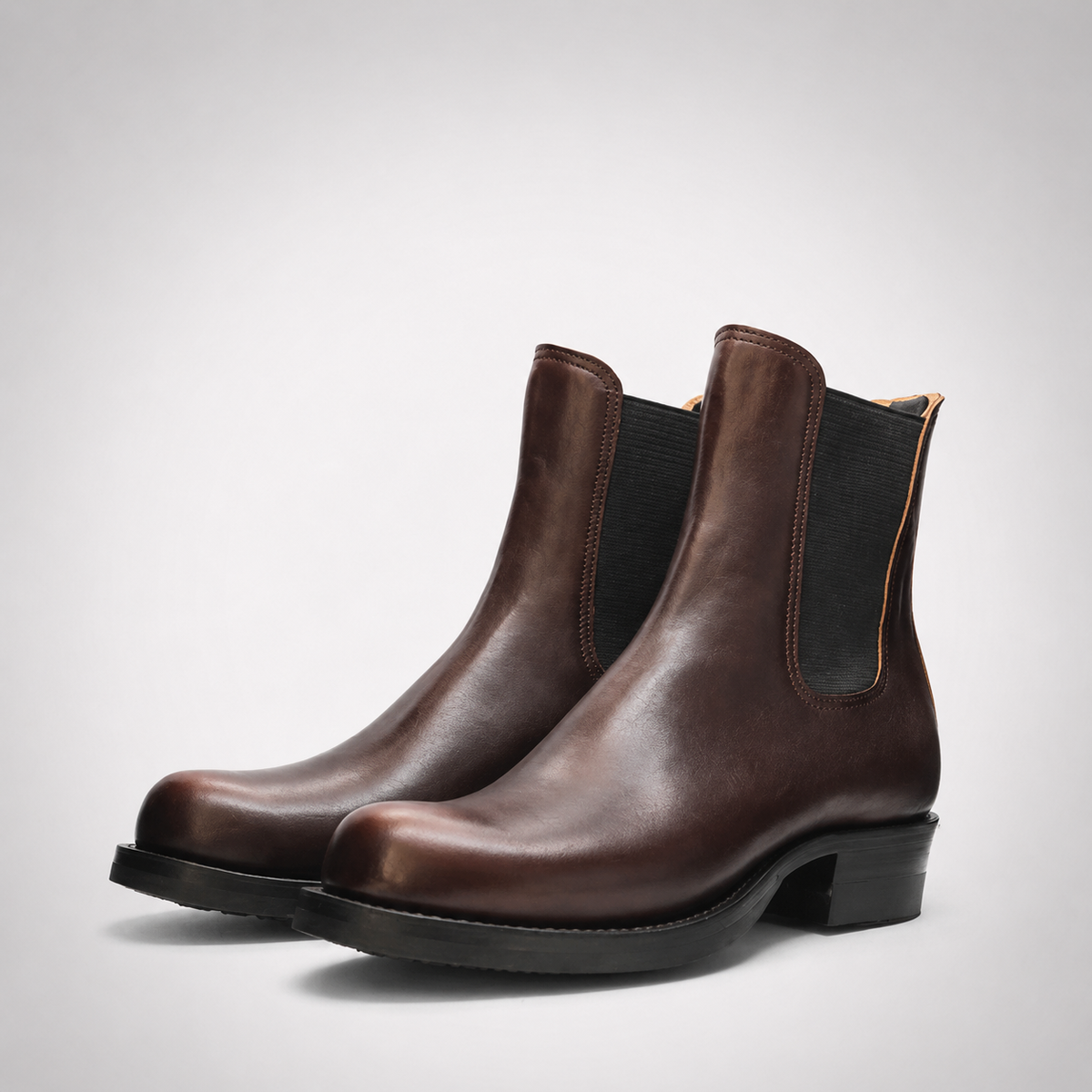 Mens Oxblood Chelsea Boots - Chisel Toe Hobnail Commando Sole